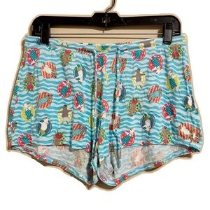 Max Studio French Bulldogs in Pool Pajama Shorts Small